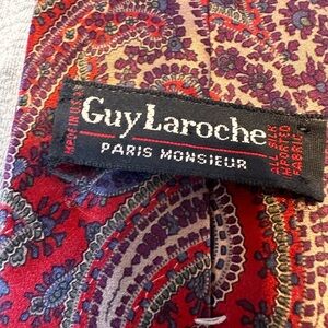 Guy Laroche Red and Purple Paisley Tie